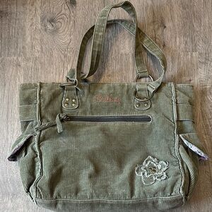 Billabong Y2K Olive Corduroy Tote Bag